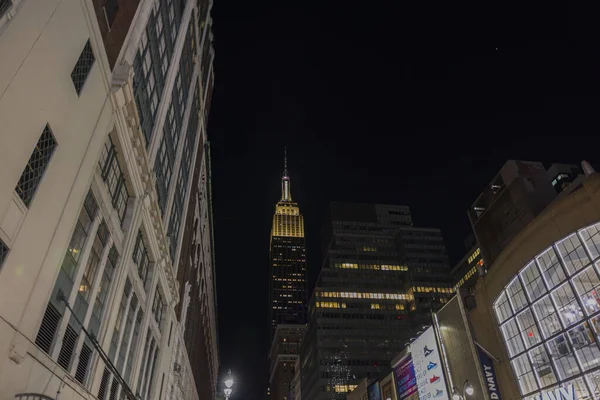 Magnífica Vista Nocturna Ciudad Las Cimas Del Empire State Building — Foto de Stock