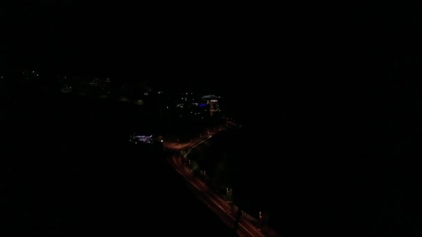 夜間の道路を走行する車両を備えた風景を眺める豪華な景色 グラン カナリア スペイン — ストック動画