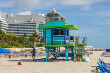 Miami Beach, Florida, ABD 'deki su koruma istasyonunun yakın görüntüsü.. 