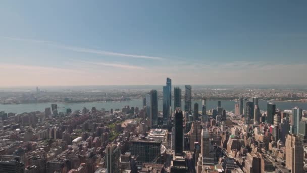 Wspaniały Widok Panoramiczny Dołu Wieżowce Budynków Manhattanie Nowy Jork Usa — Wideo stockowe
