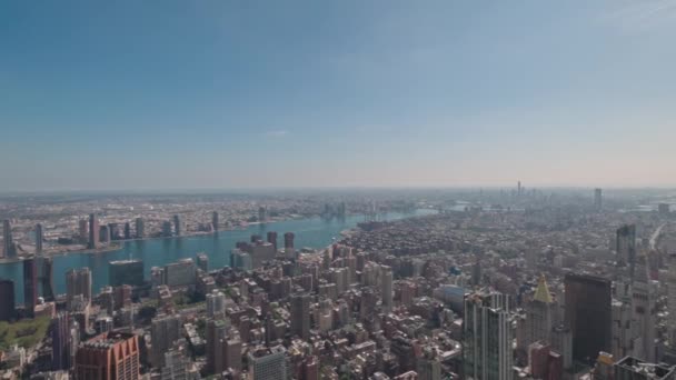 Schöner Panoramablick Auf Wolkenkratzer Und Hudson River Manhattan New York — Stockvideo