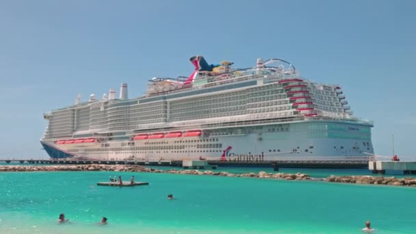 Plavba Lodí Parkování Curacao Přístav Slunné Letní Den — Stock video