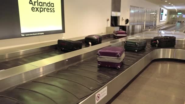 View Baggage Carousel Arlanda Sweden Pick Luggage Area — Stock Video