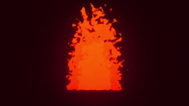 Piros Tűz Lángok Fekete Dinamikus Háttér — Stock videók