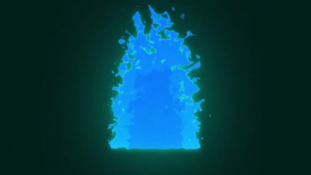 抽象的蓝色火焰在动态的黑色背景上舞动 — 图库视频影像
