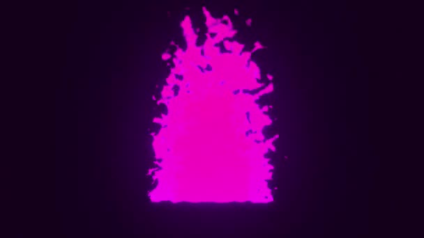 Abstraktní Růžové Plameny Ladně Houpají Dynamickém Černém Pozadí — Stock video