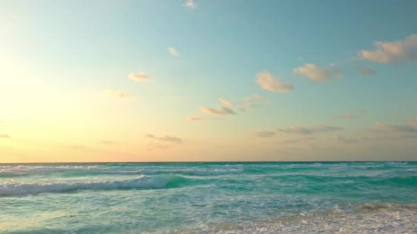 Magnifique Panorama Sur Les Vastes Vagues Azur Mer Des Caraïbes — Video