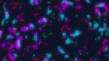 Renkli soyut neon desenler yavaşça yanıp sönüyor, canlı ve dinamik sanatsal arkaplan yaratıyor.