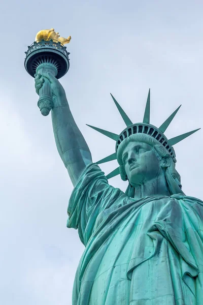 Estátua Liberdade Nos Estados Unidos América Verticalmente — Fotografia de Stock