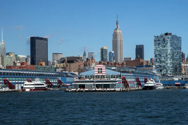 Widok Manhattan Rzeki Hudson Nowy Jork Stany Zjednoczone — Zdjęcie stockowe