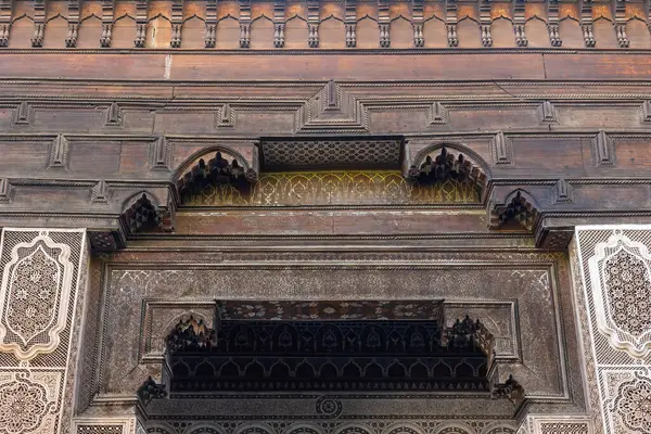 Marakeş, Fas 'taki Bahia Sarayı' nın detayları. Yatay olarak. 