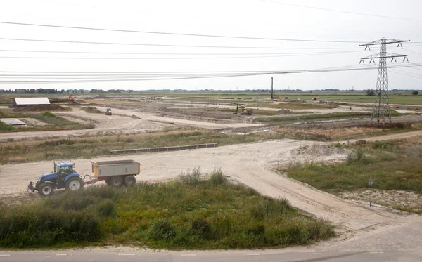 stock image Construction site in the Netherlands, almost ready to build new houses