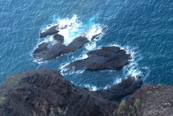 大加那利亚西海岸 海洋与岩石交汇 — 图库照片