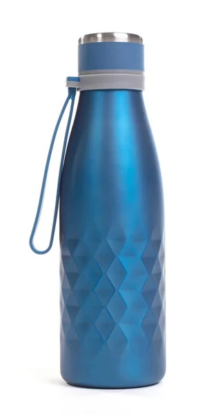 Botella Agua Reutilizable Aislada Sobre Fondo Blanco — Foto de Stock