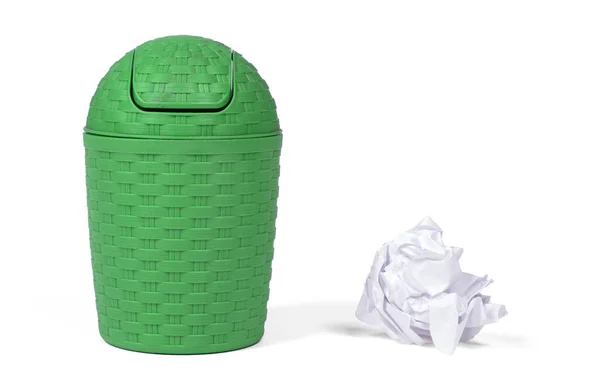 白色背景的绿色塑料小盒 — 图库照片