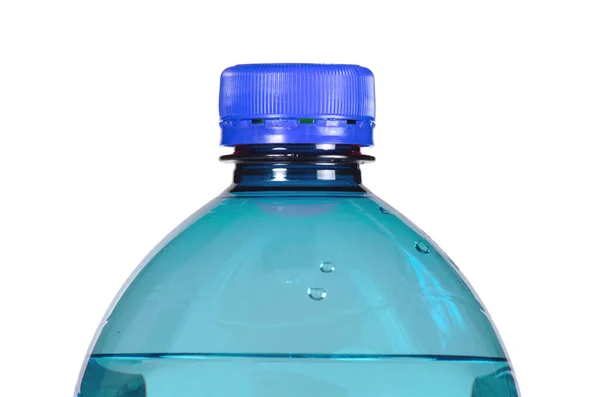 Stor Plastflaska Med Vatten Isolerad Vitt — Stockfoto