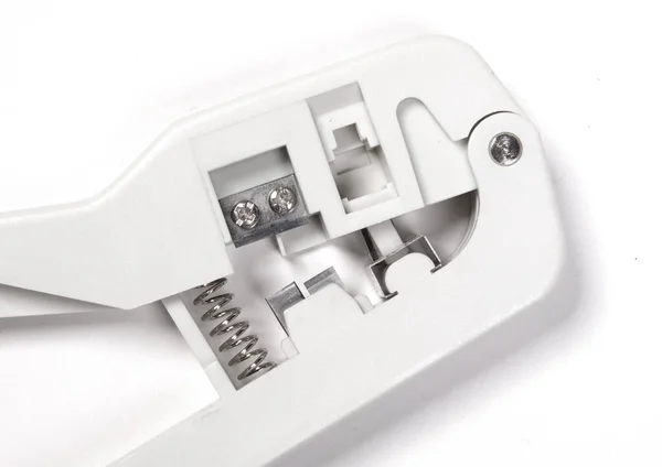 Elektriker Werkzeuge Weiße Zangen Isoliert Auf Weißem Hintergrund — Stockfoto