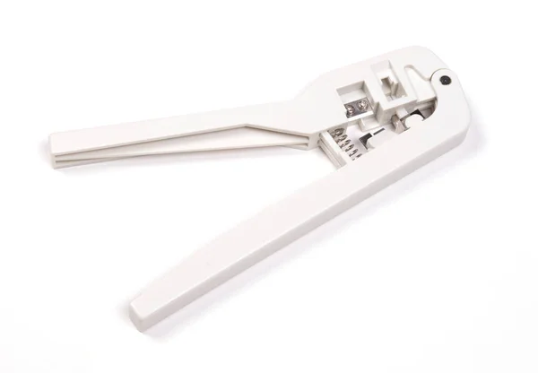電気工具 白い背景に隔離された白いペンチ — ストック写真