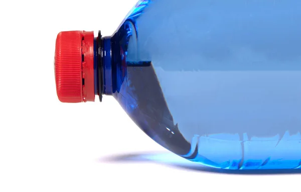 Stor Plastflaska Med Vatten Isolerad Vitt — Stockfoto