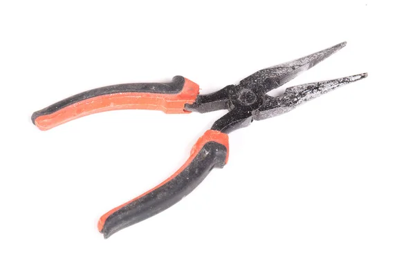 Old Pliers Pincers Isolated White Background Top View — Stock Photo, Image