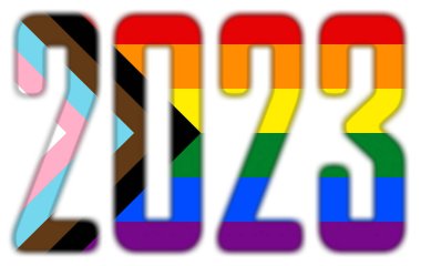 2023, isolated on white - With the Flag of Austria