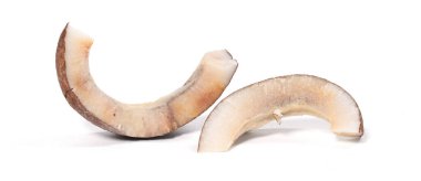 Çürük hindistan cevizi parçaları - Mantar büyümesi ile ziyan olmuş tropikal yiyecekler