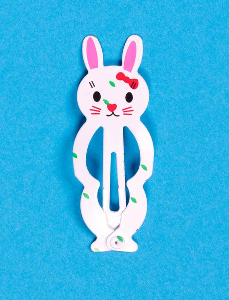 Bunny Účes Pro Dívku Izolované Modrém Pozadí — Stock fotografie