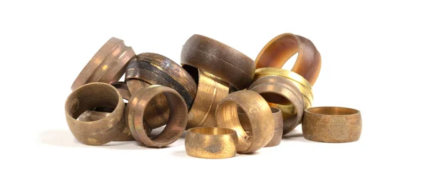 Close Metal Plastic Press Sleeves Plumbing Equipment Industrial — Stock Photo, Image