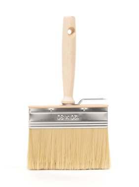 Beyaz arkaplanda yeni blok fırçası (geniş fırça) izole edildi