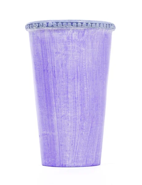 Фиолетовая Ваза Выделена Белом Фоне — стоковое фото