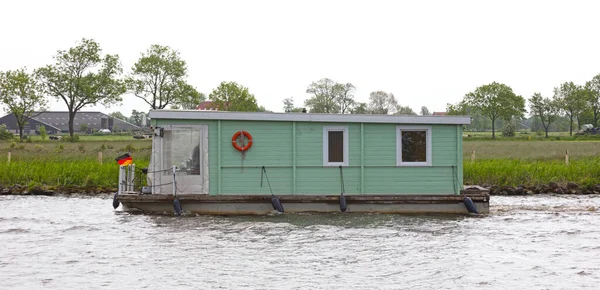 Houseboat Movimento Nos Países Baixos Canal Fotografia De Stock