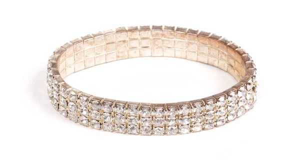 Bracelet Diamant Isolé Sur Fond Blanc — Photo