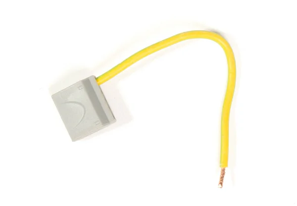 白い背景に隔離された電気コネクタブロック — ストック写真