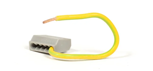 Elektrický Konektor Blok Izolované Bílém Pozadí — Stock fotografie