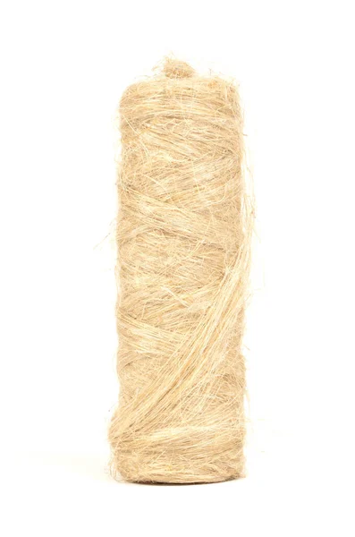 Fine Hemp Rope Roll Isolated White Background — Stock Photo, Image
