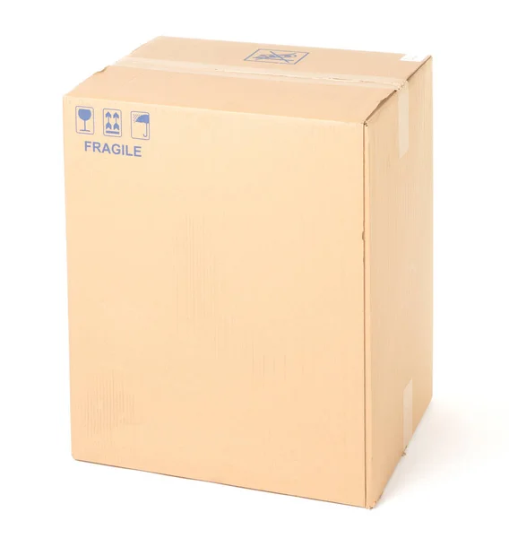 Carton Cartboard Closed Box Isolated White Background — Stock Photo, Image