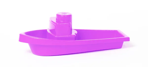 Пластиковий Іграшковий Човен Ізольований Білому Тлі — стокове фото