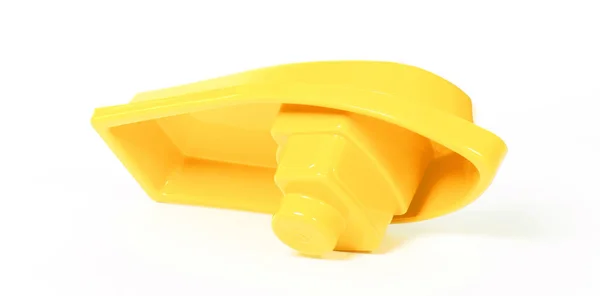 Barco Brinquedo Plástico Isolado Fundo Branco — Fotografia de Stock