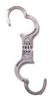 Beyaz arka planda izole edilmiş modern güçlü kelepçeler