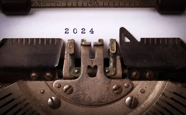 Vintage Maszyna Pisania Krótką Wiadomością 2024 Zdjęcie Stockowe