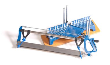 Beyaz arkaplanda izole edilmiş vintage manuel miter