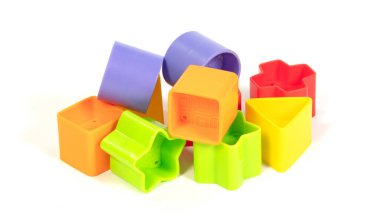 Baby logical cube on isolated grey background