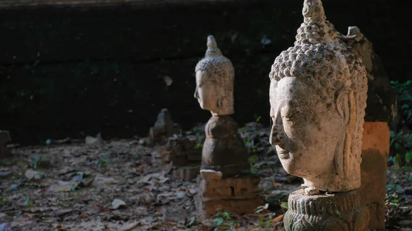 Imagen Antigua Cabeza Thai Lanna Buddha Templo Cueva Chaingmai Tailandia — Foto de Stock