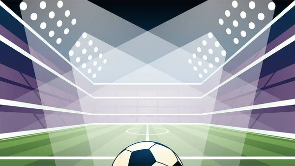 这幅色彩斑斓的平面图展示了足球场的灯光 — 图库矢量图片