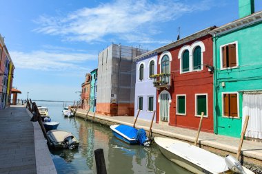 Colorful houses in Burano Island. Famous travel destination, Venice, Italy 