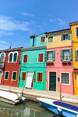 Colorful houses in Burano Island. Famous travel destination, Venice, Italy