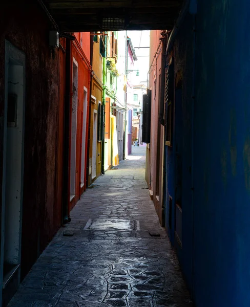 Alley Street Burano Island Venice Italy — Photo