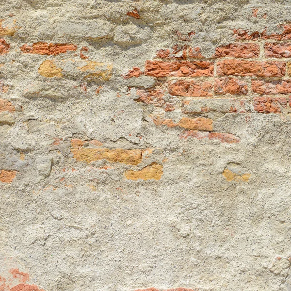 Old Brick Wall Red Brick Background Concrete Crack Vintage Wall —  Fotos de Stock