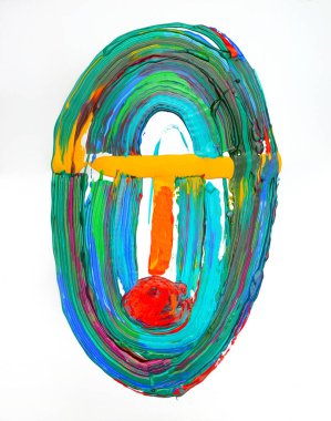 Soyut Yüz, özgün bir tuvaldeki soyut resmin renkli görüntüsü.