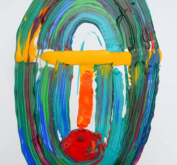 Abstract Face, Colorful Image of an original Abstract Painting on Canvas.